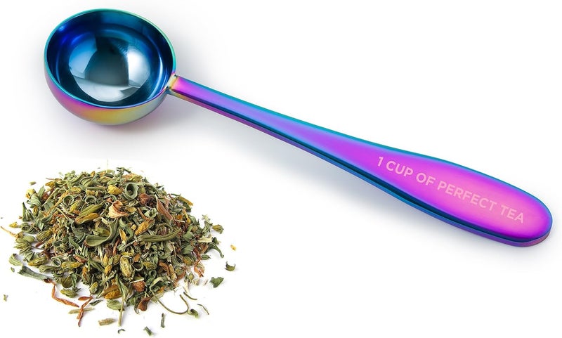Pure Matcha Loose Leaf Tea Spoon Measure | One Cup of Perfect Tea | Stainless Steel Scoop (Iridescent) - Image 1